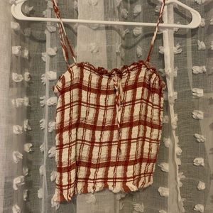 Stretchy plaid crop top